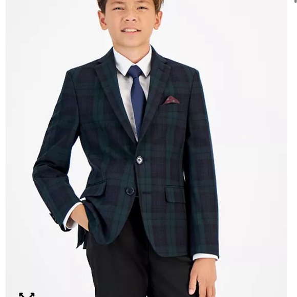 Brooks Brothers B - Navy Blue and Green Tartan Plaid Blazer - - Picture 10 of 10